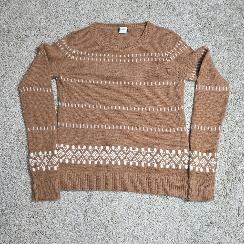 J.Crew Alpine Embroidered Alpaca Wool Blend Light pullover sweater Size S - Picture 2 of 8
